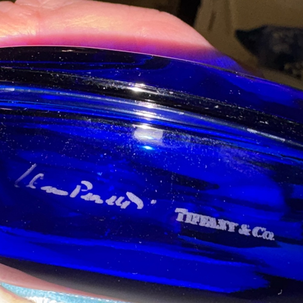Elsa Peretti for Tiffany & Co. Cobalt Blue Glass Trinket Box - Picture 4 of 8